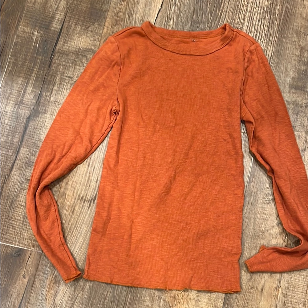 Women's Orange Long Sleeve Top